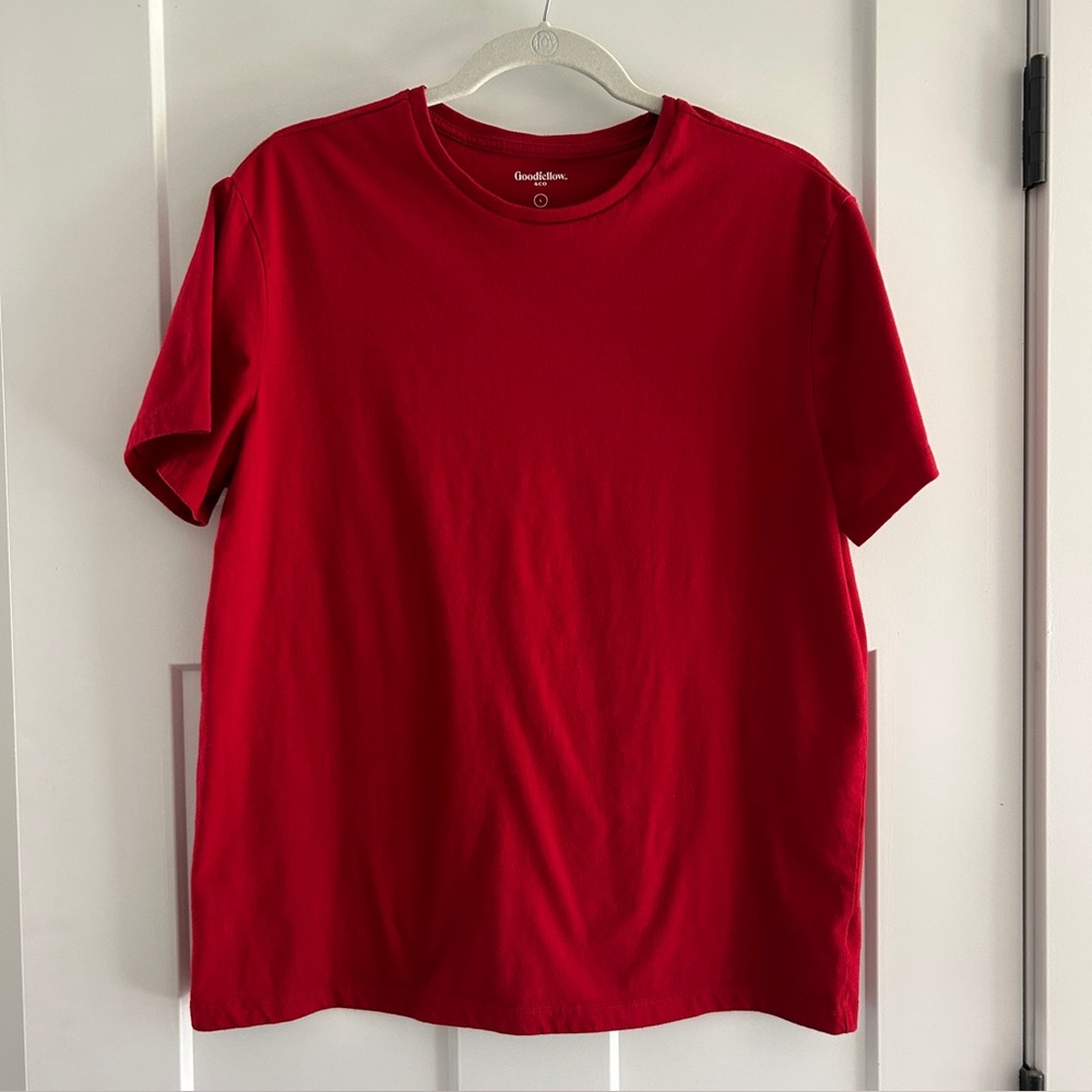 Goodfellow & Co Lyndale Tee, Short Sleeve, Red, Size Large‎